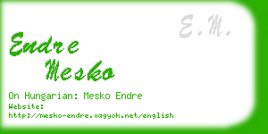 endre mesko business card